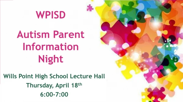WPISD f Autism Parent Information Night
