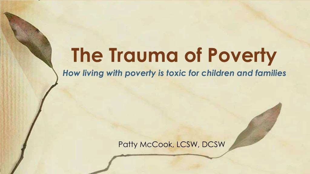 the trauma of poverty