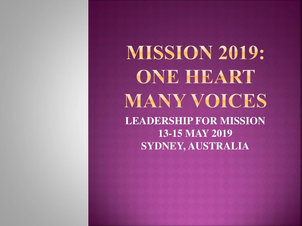 mission 2019 one heart many voices