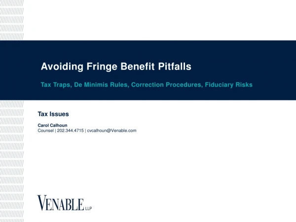 Avoiding Fringe Benefit Pitfalls