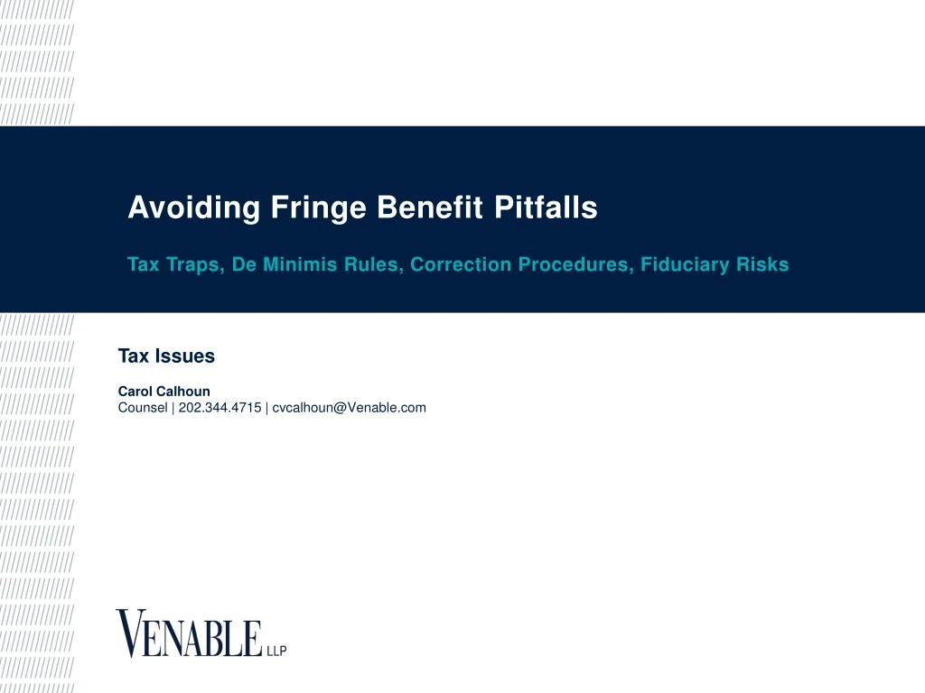 avoiding fringe benefit pitfalls