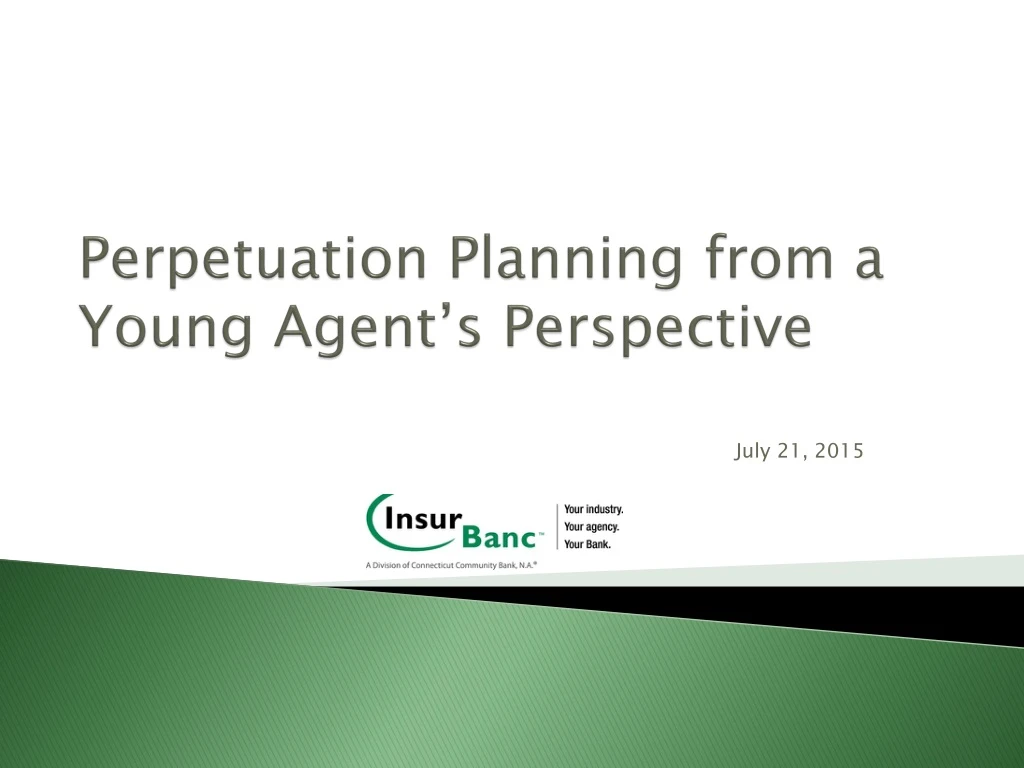 perpetuation planning from a young agent s perspective