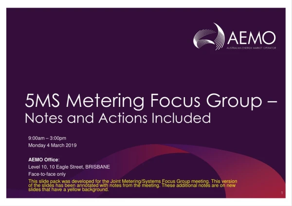5MS Metering Focus Group – Notes and Actions Included