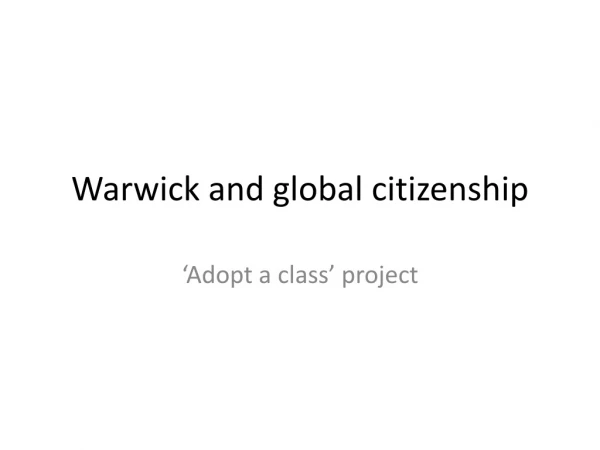 Warwick and global citizenship