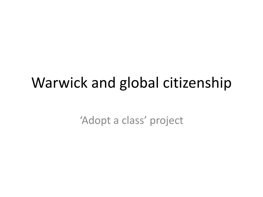 warwick and global citizenship