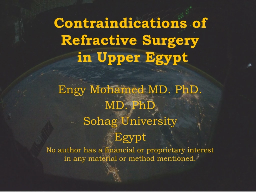 contraindications of refractive surgery in upper egypt