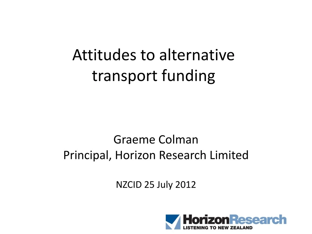 attitudes to alternative transport funding