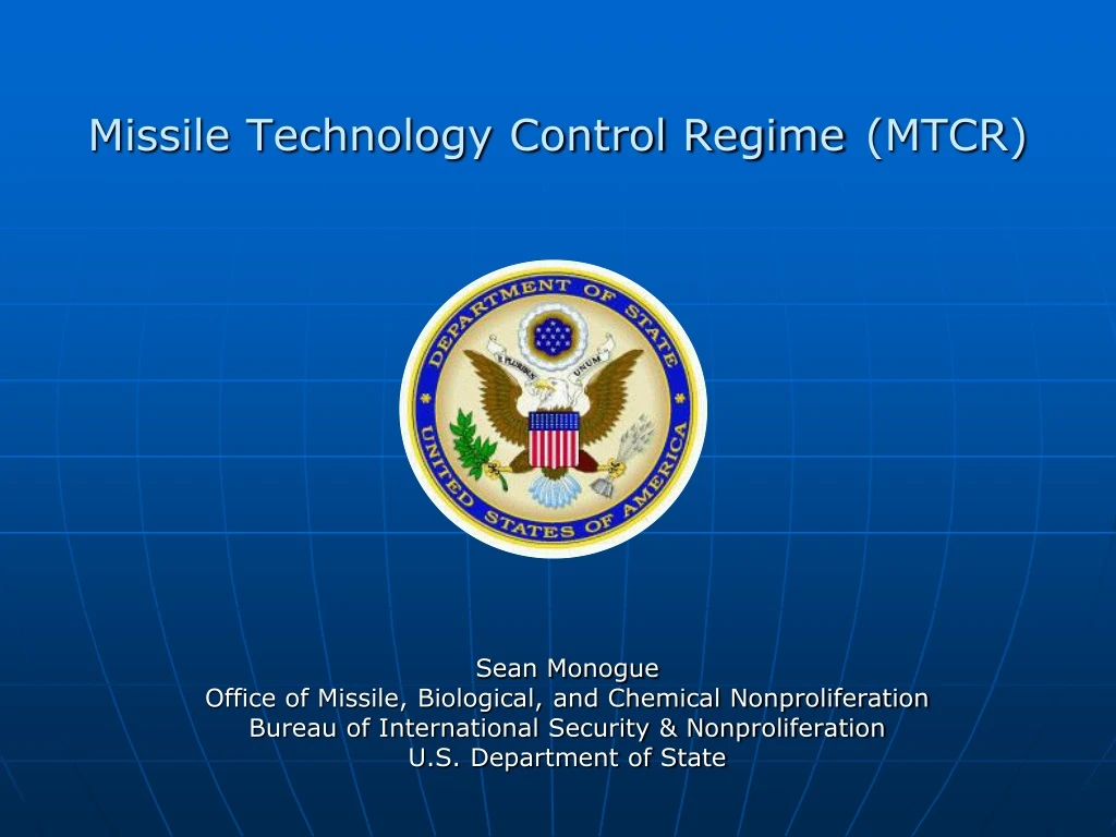 missile technology control regime mtcr