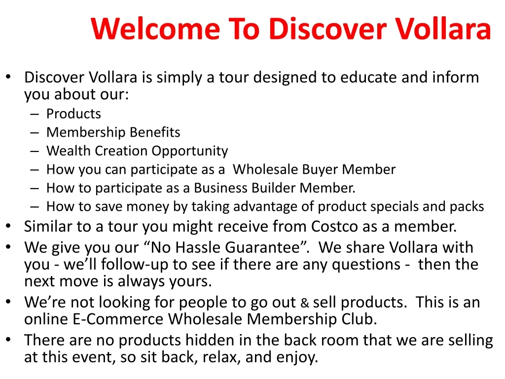 welcome to discover vollara