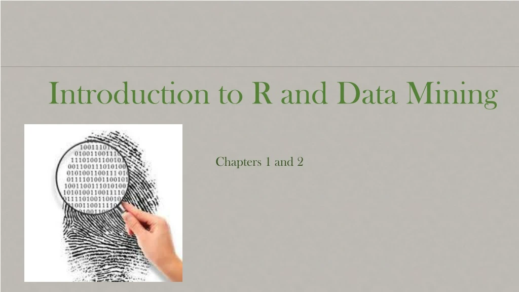 introduction to r and data mining