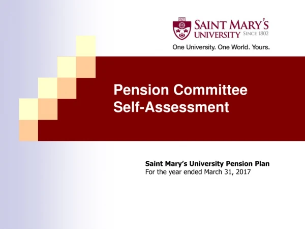 Pension Committee Self-Assessment