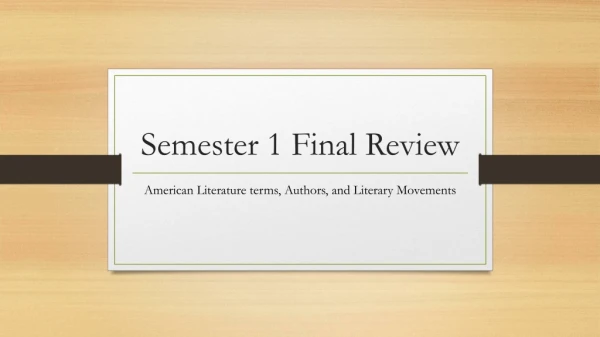 Semester 1 Final Review