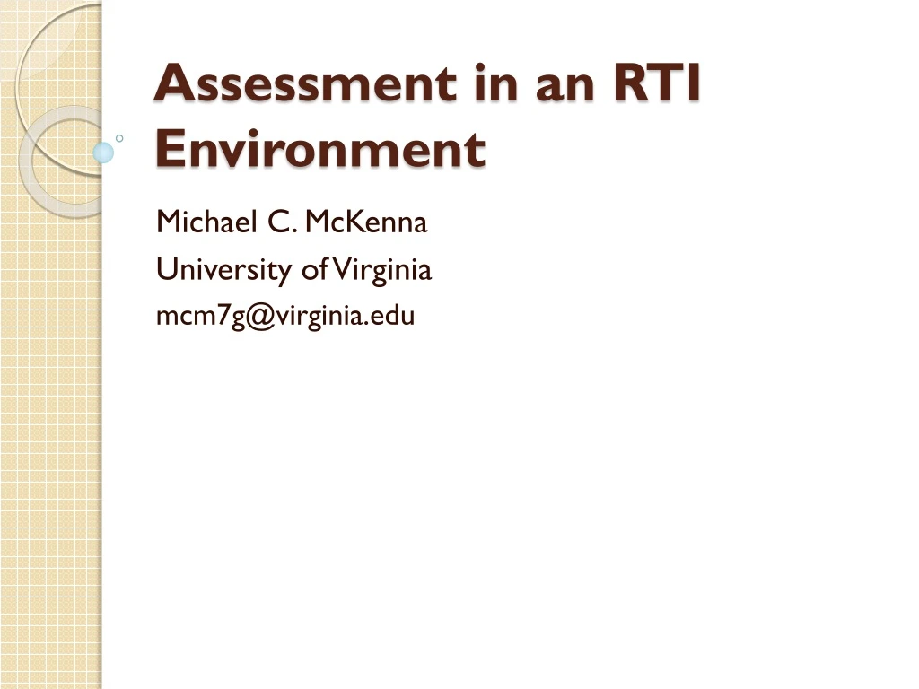 assessment in an rti environment