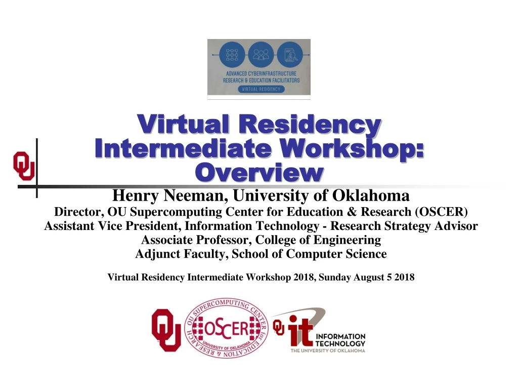 virtual residency intermediate workshop overview