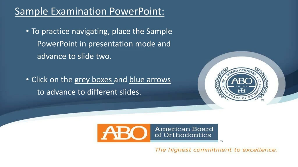 sample examination powerpoint to practice