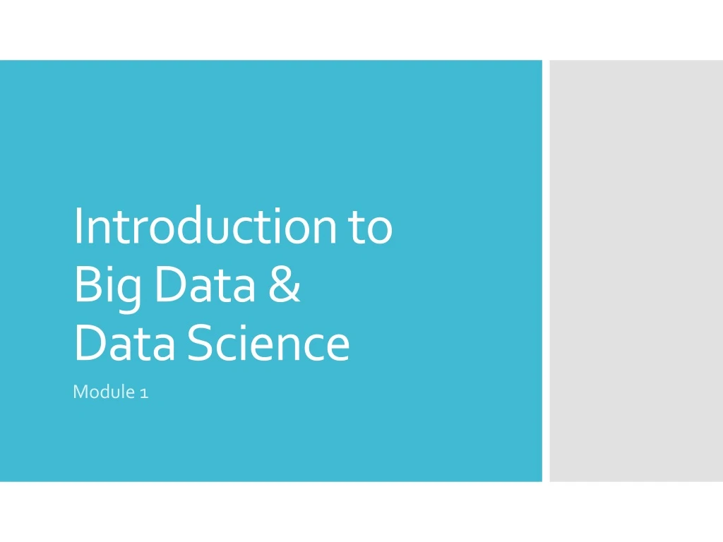 introduction to big data data science