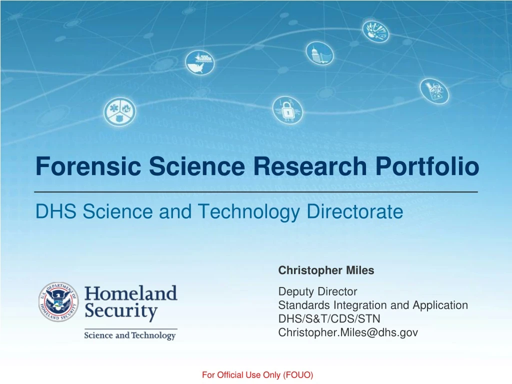 forensic science research portfolio