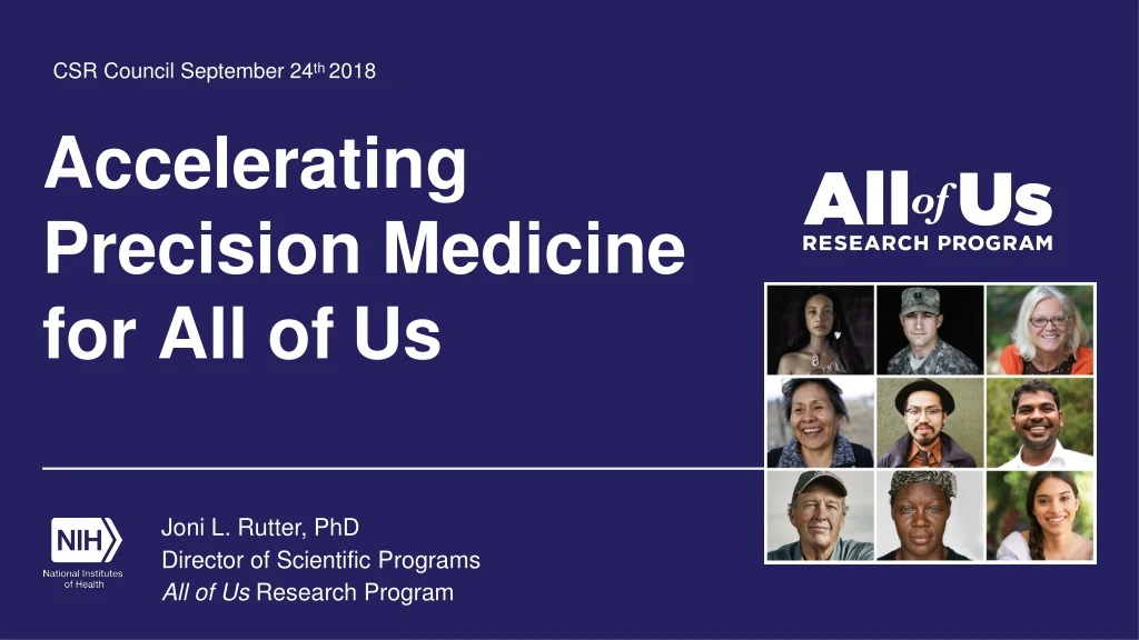 accelerating precision medicine for all of us
