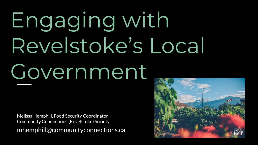 engaging with revelstoke s local government
