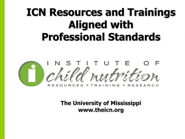 ICN Resources and Trainings Aligned with Professional Standards