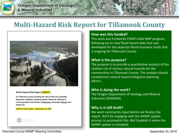 Multi-Hazard Risk Report for Tillamook County
