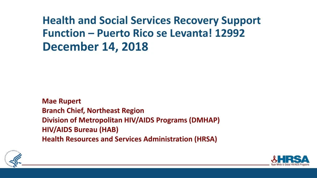 health and social services recovery support function puerto rico se levanta 12992 december 14 2018