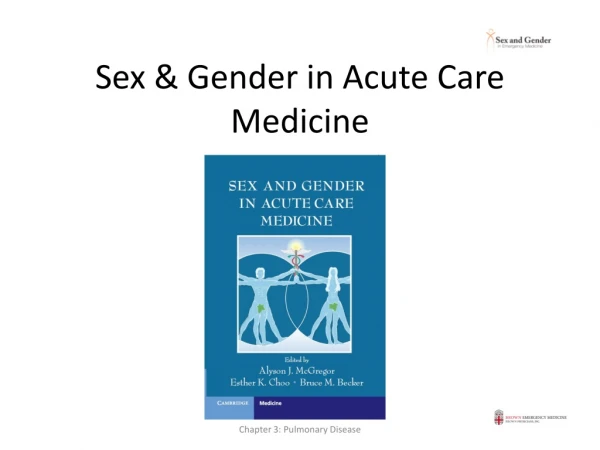 Sex &amp; Gender in Acute Care Medicine