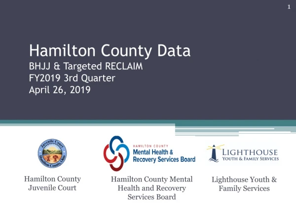 Hamilton County Data BHJJ &amp; Targeted RECLAIM FY2019 3rd Quarter April 26, 2019