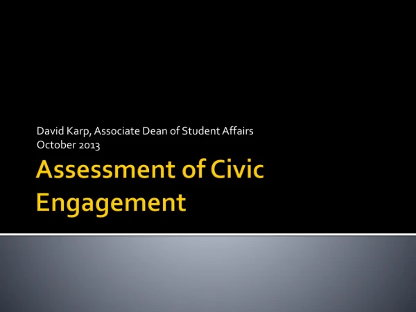 Assessment of Civic Engagement