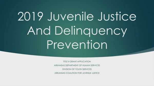 2019 Juvenile Justice And Delinquency Prevention