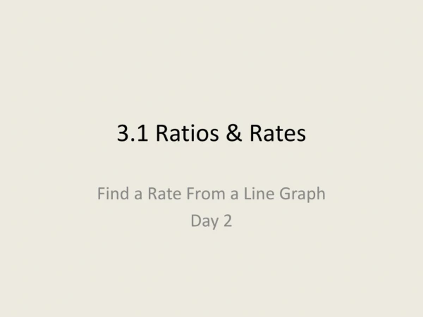 3.1 Ratios &amp; Rates