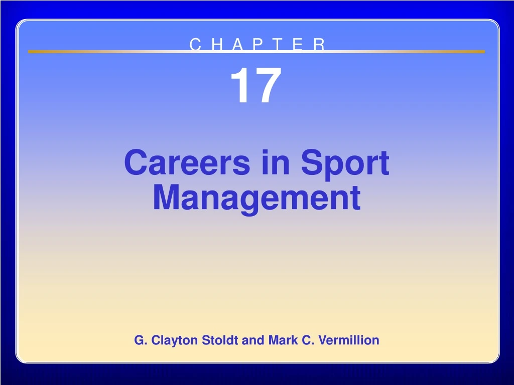 chapter 17 careers in sport management