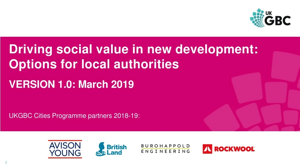 driving social value in new development options