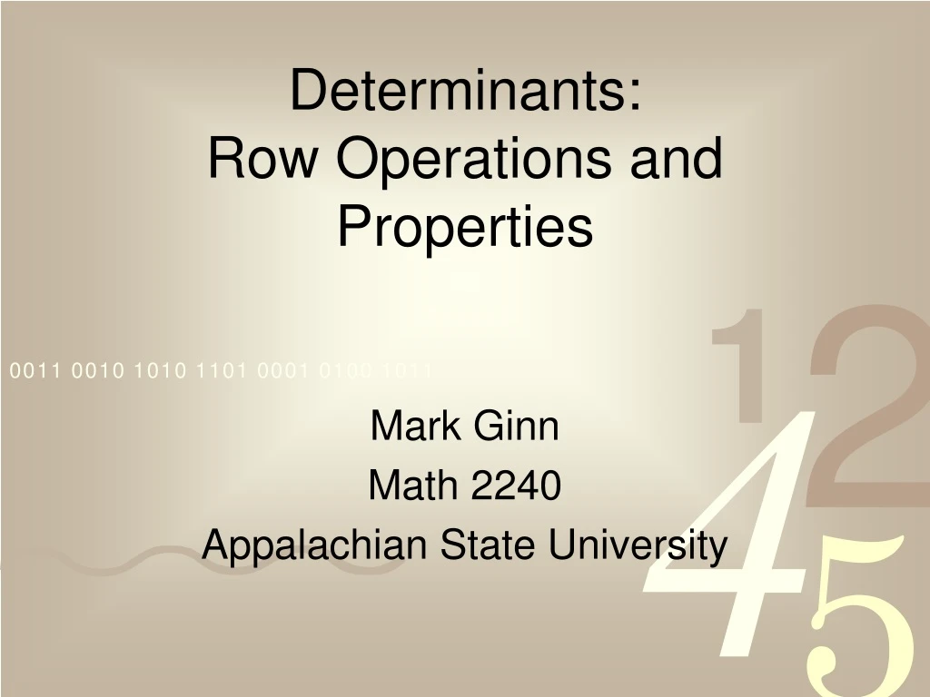 determinants row operations and properties