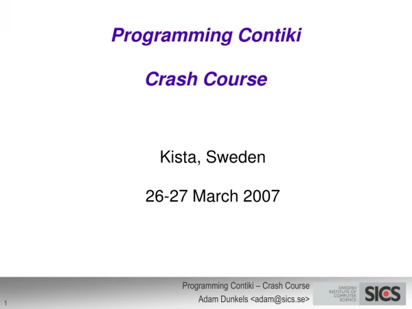 Programming Contiki Crash Course