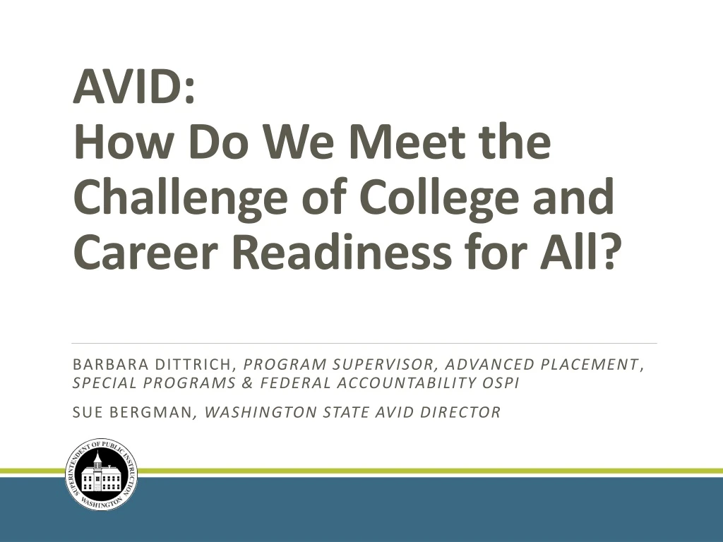 avid how do we meet the challenge of college and career readiness for all