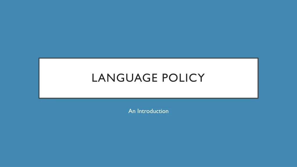 language policy