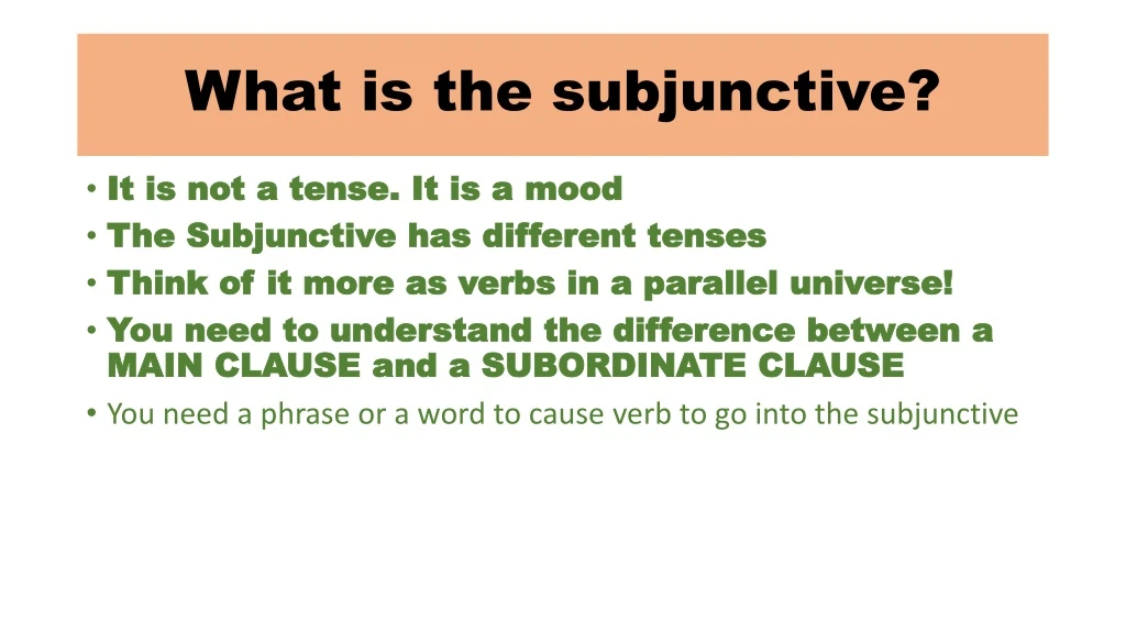 what is the subjunctive
