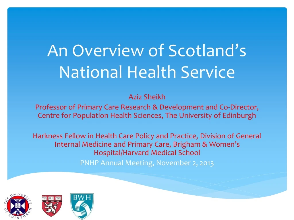 an overview of scotland s national health service