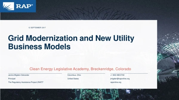 Grid Modernization and New Utility Business Models