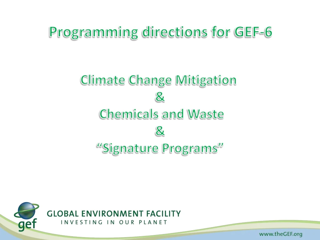 programming directions for gef 6