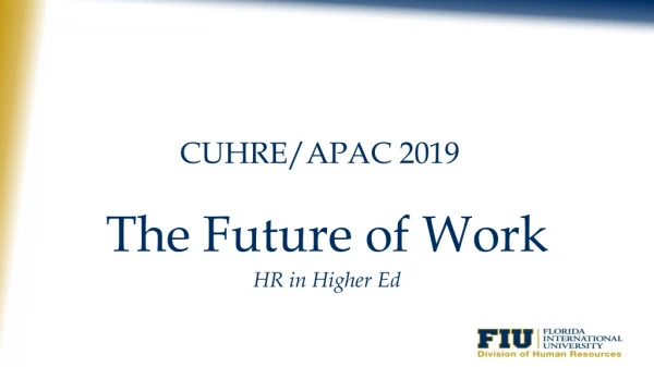CUHRE/APAC 2019