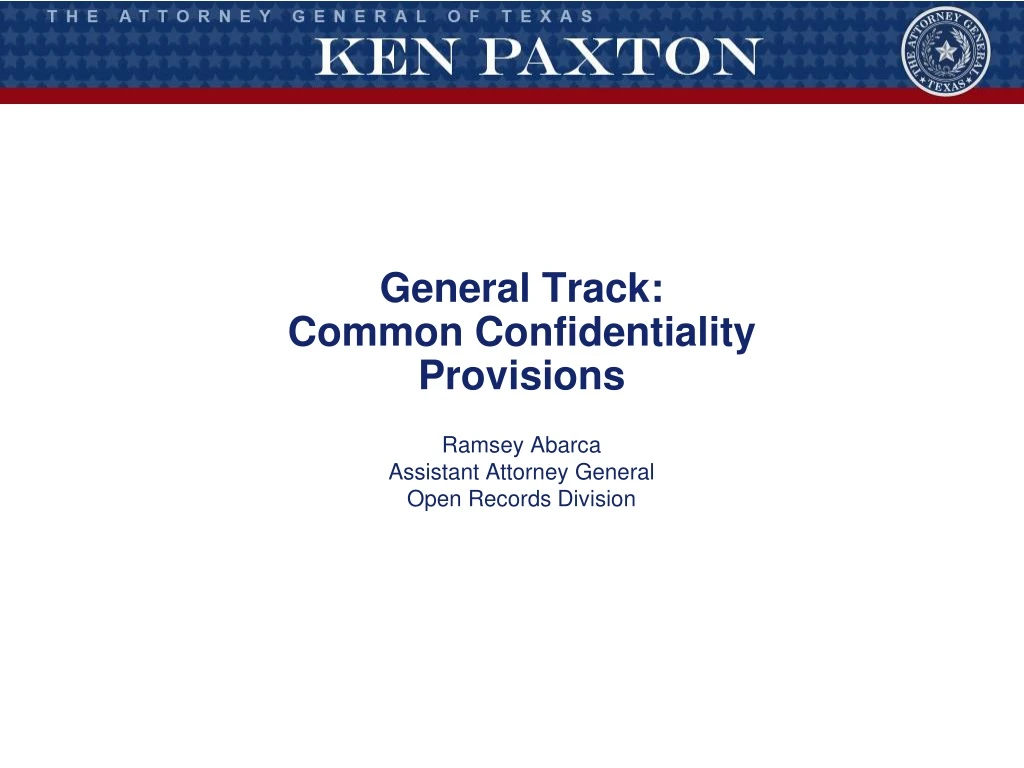general track common confidentiality provisions