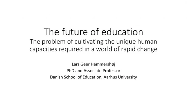 Lars Geer Hammershøj PhD and A ssociate Professor