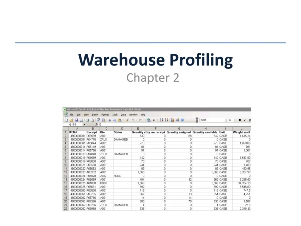 Warehouse Profiling