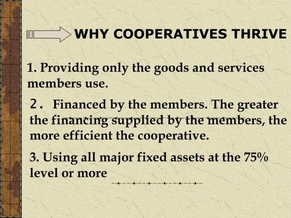 WHY COOPERATIVES THRIVE