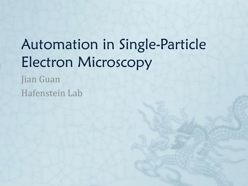 automation in single particle electron microscopy