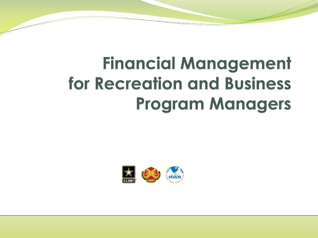 financial management for recreation and business program managers