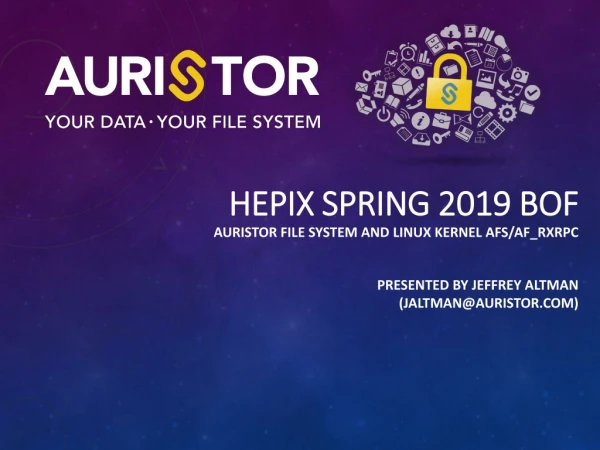 HEPiX Spring 2019 BOF