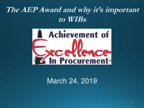 The AEP Award and why it’s important to WIBs